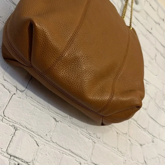 Michaels Kors Brown Pebbled Leather Soft supple cognac shoulder bag purse - Picture 8 of 14